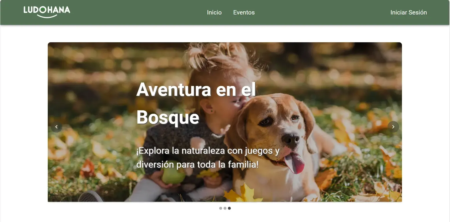 Página de eventos educativos de LudOhana